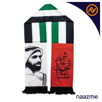 UAE National mesh  Scarf with Sheikh Zayed photo MNND-26